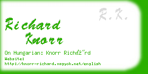 richard knorr business card